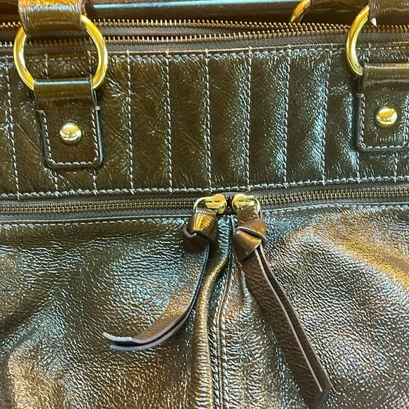 J Crew Dark Brown Patent Leather Tote - Picture 8 of 16